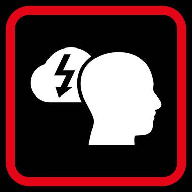 Beyin fırtınası vektör simgesi bir çerçeve içinde