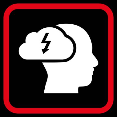 Beyin fırtınası vektör simgesi bir çerçeve içinde