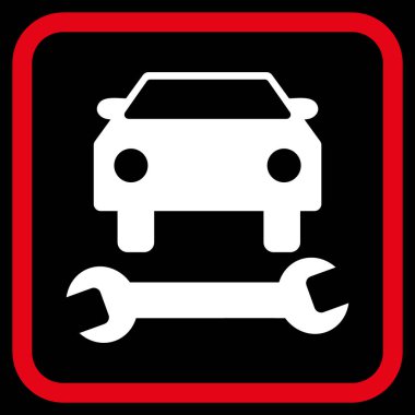 Araba tamir vektör simgesi bir çerçeve içinde