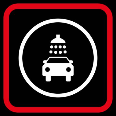 Araba duş vektör simgesi bir çerçeve içinde