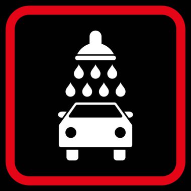 Araba duş vektör simgesi bir çerçeve içinde