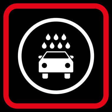 Araba duş vektör simgesi bir çerçeve içinde