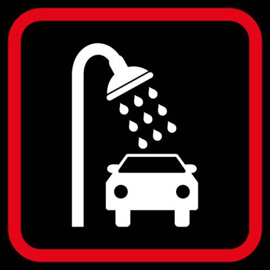 Araba duş vektör simgesi bir çerçeve içinde