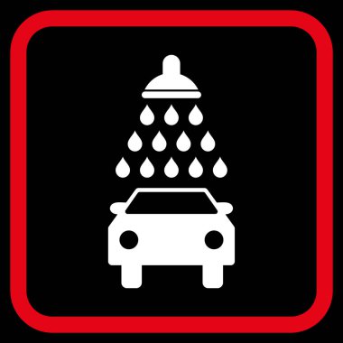 Araba duş vektör simgesi bir çerçeve içinde