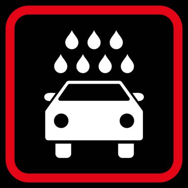 Araba duş vektör simgesi bir çerçeve içinde