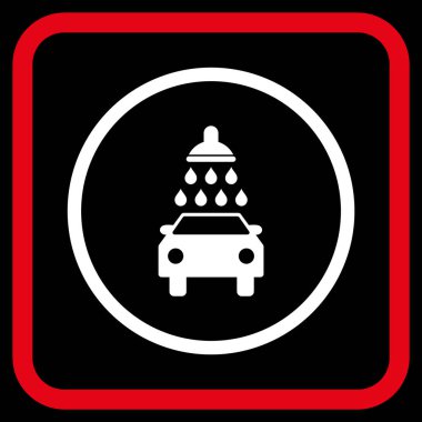 Oto yıkama vektör simgesi bir çerçeve içinde