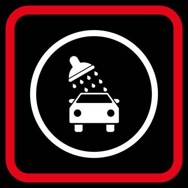 Oto yıkama vektör simgesi bir çerçeve içinde