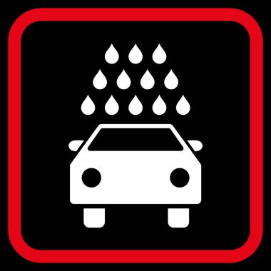 Oto yıkama vektör simgesi bir çerçeve içinde