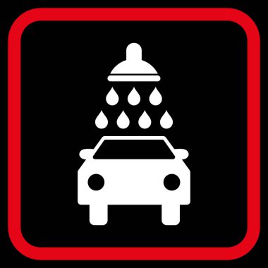 Oto yıkama vektör simgesi bir çerçeve içinde