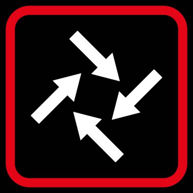 Merkezcil oklar bir çerçeve içinde simge vektör