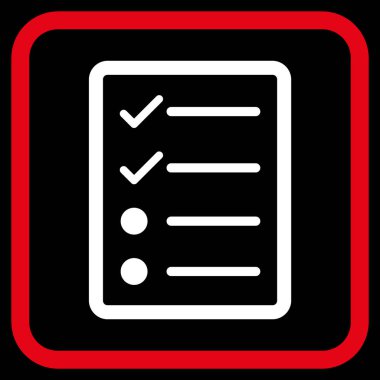 Denetim listesi sayfa vektör simgesi bir çerçeve içinde