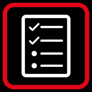 Denetim listesi sayfa vektör simgesi bir çerçeve içinde