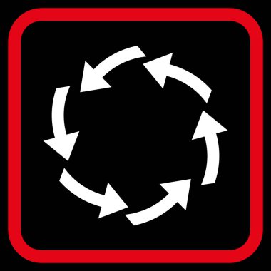 Dolaşım vektör simgesi bir çerçeve içinde