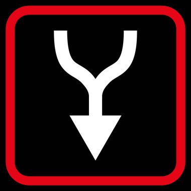 Vektör simgesi bir çerçeve içinde aşağı ok birleştirmek