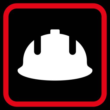 İnşaat kask vektör simgesi bir çerçeve içinde