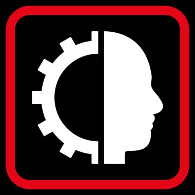 Cyborg dişli vektör simgesi bir çerçeve içinde