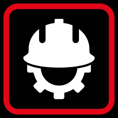 Geliştirme kask vektör simgesi bir çerçeve içinde