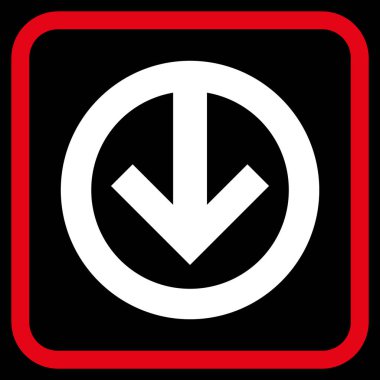 Vektör simgesi bir çerçeve içinde aşağı yön