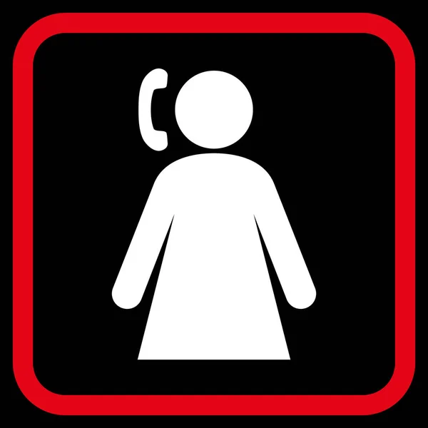 Llamando a la mujer Vector icono en un marco — Vector de stock