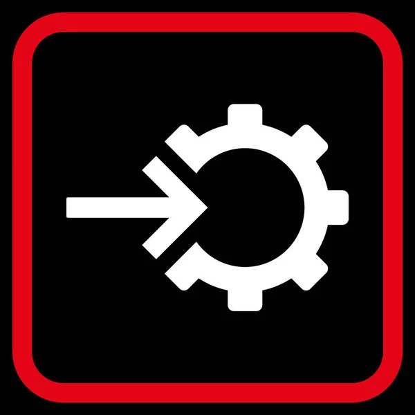 Icono de vectores de integración de engranajes en un marco — Archivo Imágenes Vectoriales