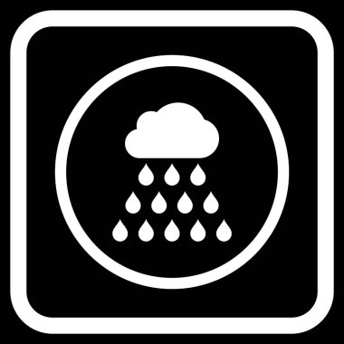 Yağmur bulutu vektör simgesi bir çerçeve içinde