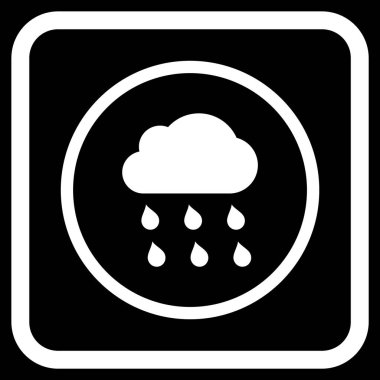 Yağmur bulutu vektör simgesi bir çerçeve içinde