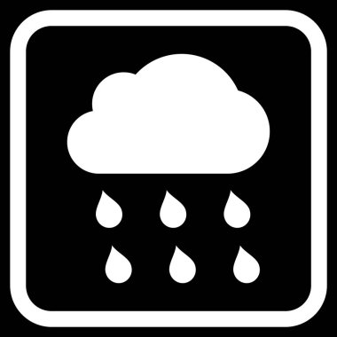 Yağmur bulutu vektör simgesi bir çerçeve içinde