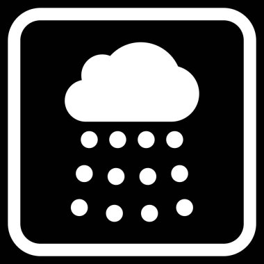 Yağmur bulutu vektör simgesi bir çerçeve içinde