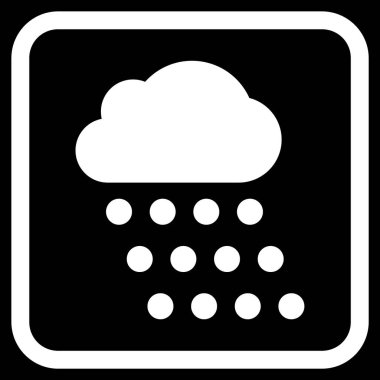 Yağmur bulutu vektör simgesi bir çerçeve içinde