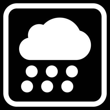 Yağmur bulutu vektör simgesi bir çerçeve içinde