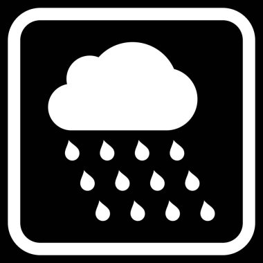 Yağmur bulutu vektör simgesi bir çerçeve içinde