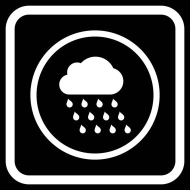 Yağmur bulutu vektör simgesi bir çerçeve içinde
