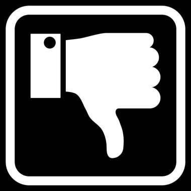 Vektör simgesi bir çerçeve içinde aşağı parmak