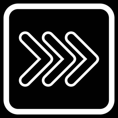 İşaretçi doğru vektör simgesi bir çerçeve içinde üçlü