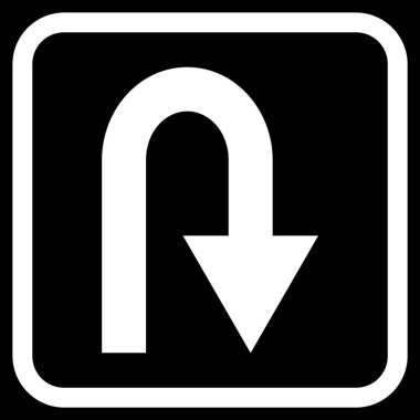 U dönüş vektör simgesi bir çerçeve içinde