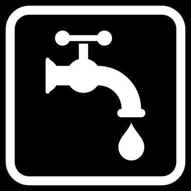 Su dokunun vektör simgesi bir çerçeve içinde