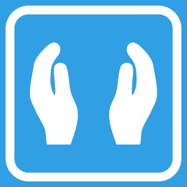 Alkış eller vektör simgesi bir çerçeve içinde