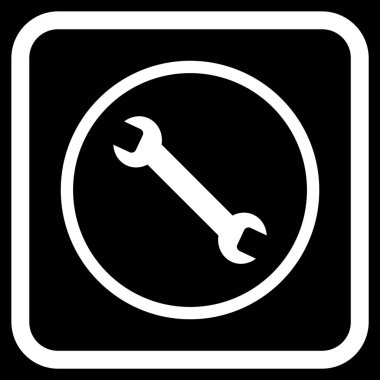 İngiliz anahtarı vektör simgesi bir çerçeve içinde