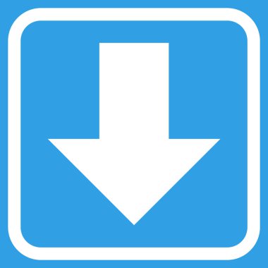 Vektör simgesi bir çerçeve içinde aşağı ok