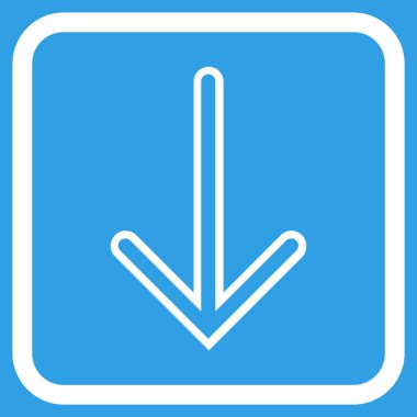 Vektör simgesi bir çerçeve içinde aşağı ok