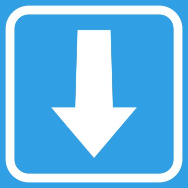 Vektör simgesi bir çerçeve içinde aşağı ok