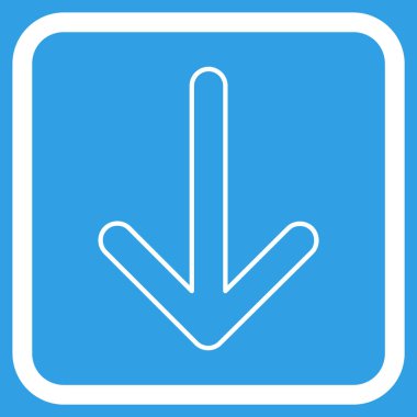 Vektör simgesi bir çerçeve içinde aşağı ok