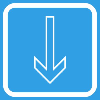 Vektör simgesi bir çerçeve içinde aşağı ok