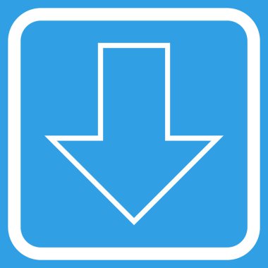 Vektör simgesi bir çerçeve içinde aşağı ok