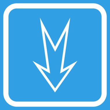 Vektör simgesi bir çerçeve içinde aşağı ok