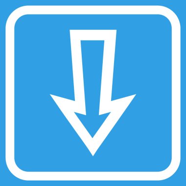 Vektör simgesi bir çerçeve içinde aşağı ok