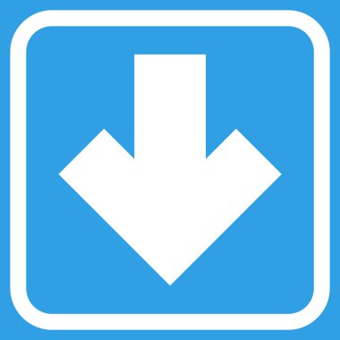 Vektör simgesi bir çerçeve içinde aşağı ok