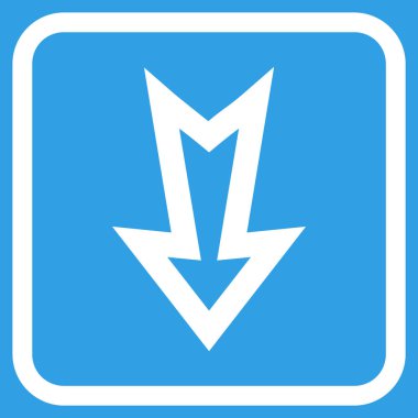 Vektör simgesi bir çerçeve içinde aşağı ok