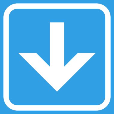 Vektör simgesi bir çerçeve içinde aşağı ok