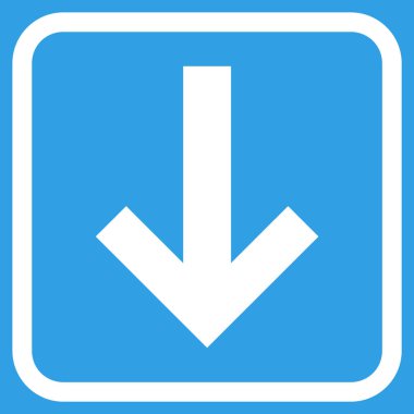 Vektör simgesi bir çerçeve içinde aşağı ok